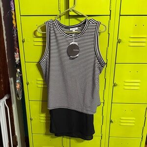 mittoshop Black and White Striped Tank